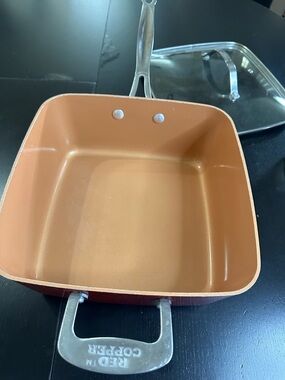 Square Nonstick Pan - Copper-Tone